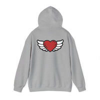 Angel Wings Heart Hoodie - Unisex Heavy Blend™ Sweatshirt for Love & Comfort