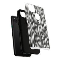 Tough Cases: Stylish Black and White Zebra Print Phone Case