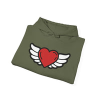 Angel Wings Heart Hoodie - Unisex Heavy Blend™ Sweatshirt for Love & Comfort