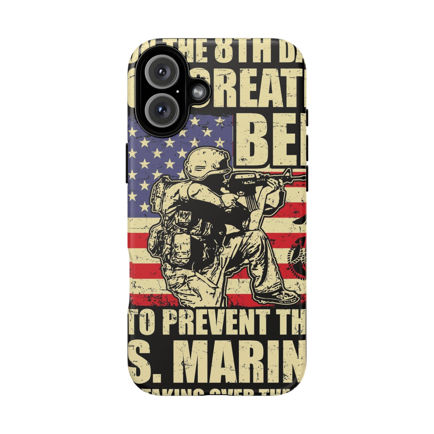 Military-Themed Phone Case - 'God Created Beer' Design