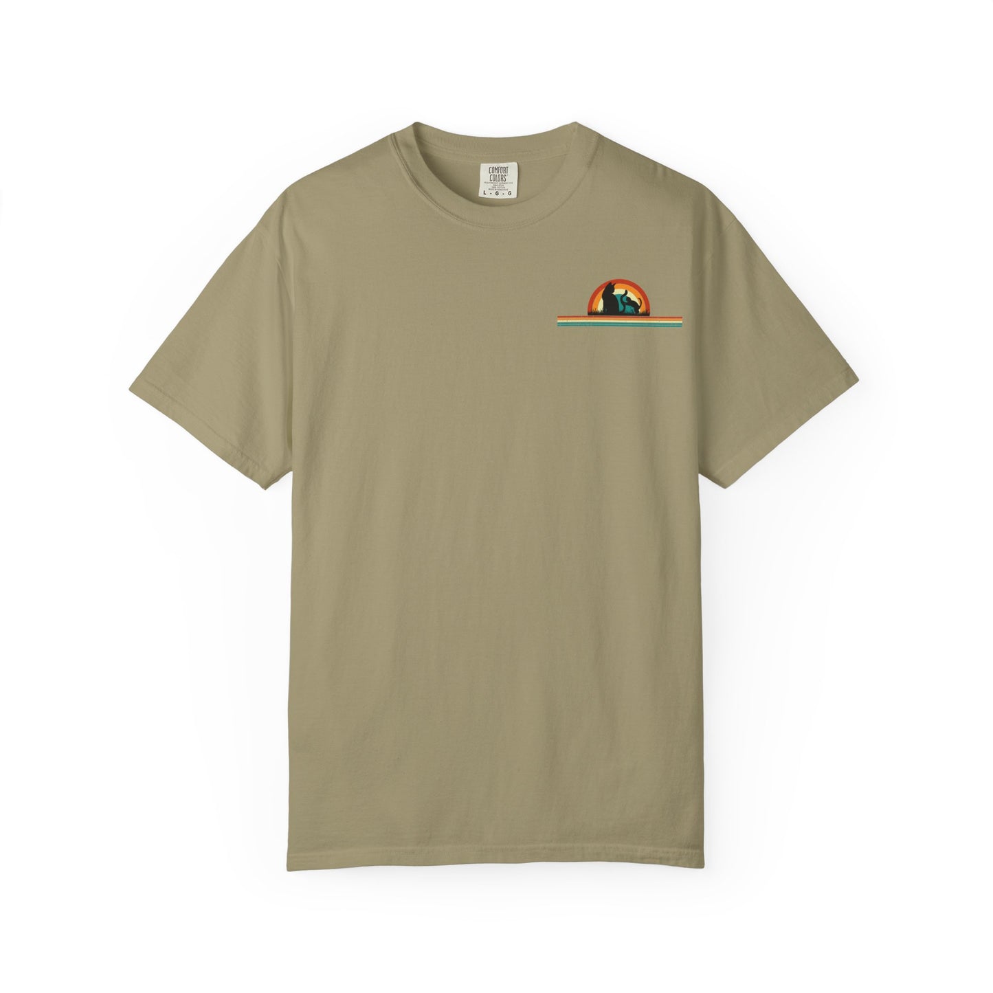 Unisex Cat & Dog Sunset Graphic T-Shirt - Casual Animal Lover Tee