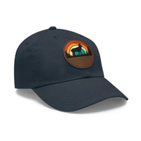 Stylish Dad Hat with Leather Patch - Retro Deer Design