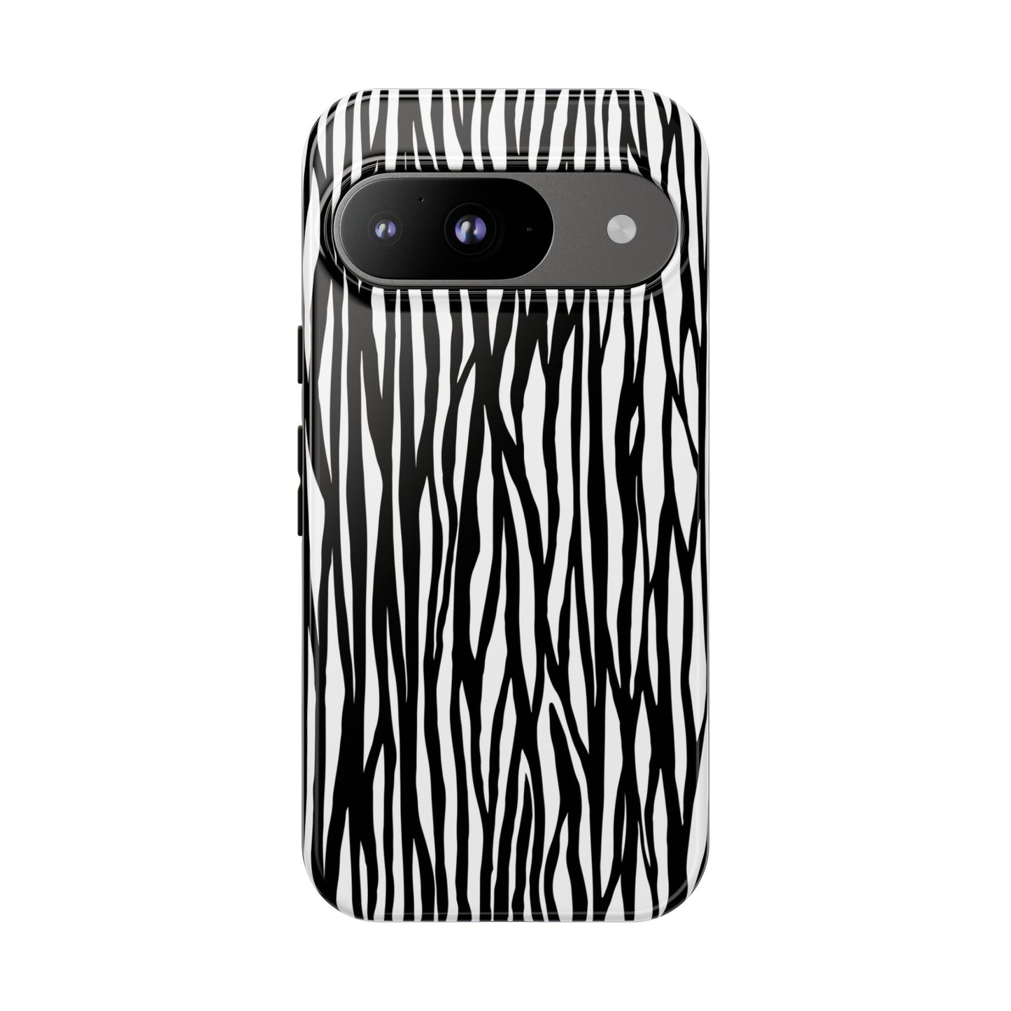 Tough Cases: Stylish Black and White Zebra Print Phone Case
