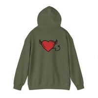 Devilish Heart Hoodie - Unisex Heavy Blend™ Sweatshirt for Fun-Loving Spirits