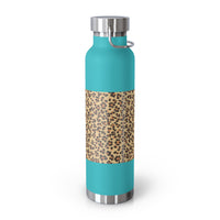 Leopard Print Insulated Water Bottle - 22oz Reusable Copper Thermos