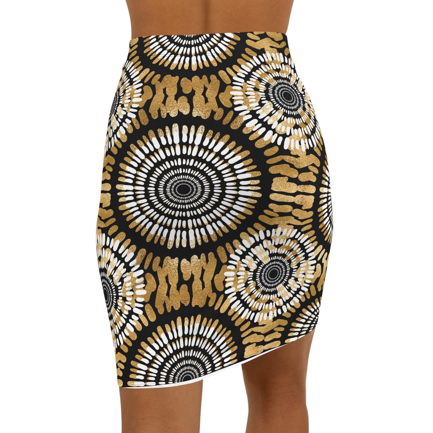 Chic Women&#039;s Mid-Waist Pencil Skirt with Bold Geometric Print