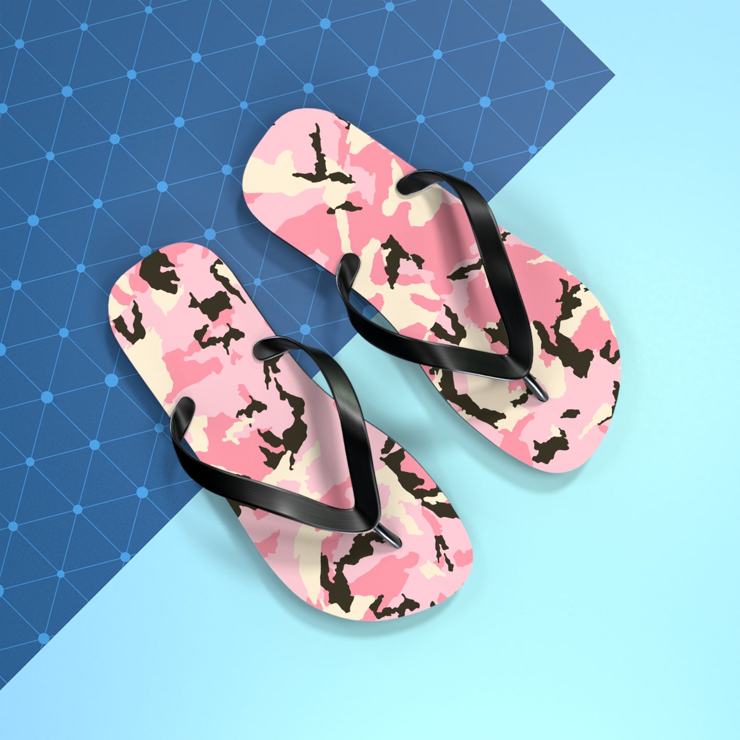 Stylish Pink Camo Flip Flops - Trendy Summer Footwear for Beach & Pool