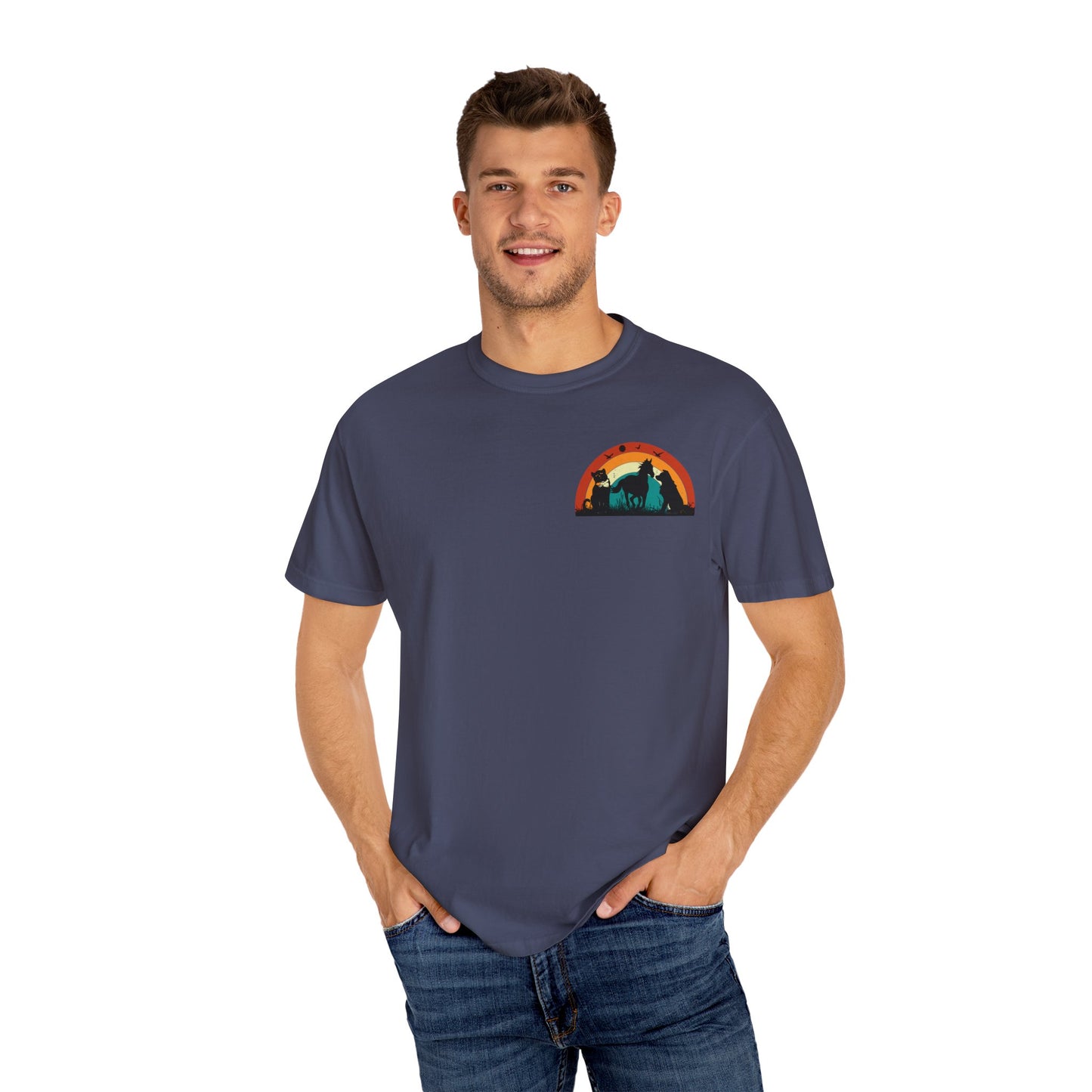 Rainbow Animal Scene Unisex T-Shirt - Nature Lover's Gift