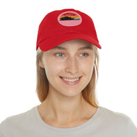 Retro Sunset Dad Hat with Leather Patch