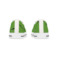 Trendy Women’s Low Top Sneakers - Green & Black Marble Design