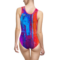 Vibrant Abstract Women's One-Piece Swimsuit - Bold Beachwear