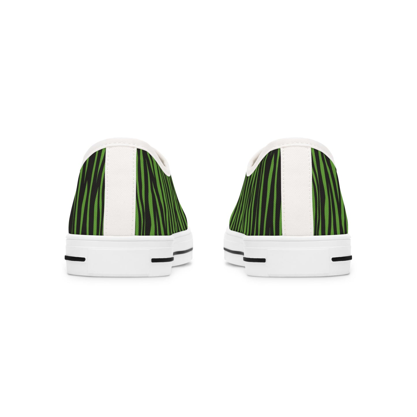 Eco-Friendly Green Zebra Print Low Top Sneakers for Women