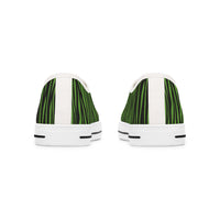 Eco-Friendly Green Zebra Print Low Top Sneakers for Women