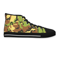 Camo Print Women's High Top Sneakers - Stylish & Trendy Footwear for Everyday Adventure