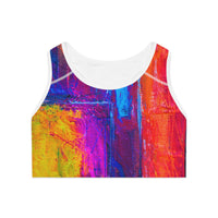 Vibrant Abstract Sports Bra for Active Lifestyle