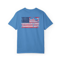 Patriotic Garment-Dyed T-Shirt - Vintage American Flag Design