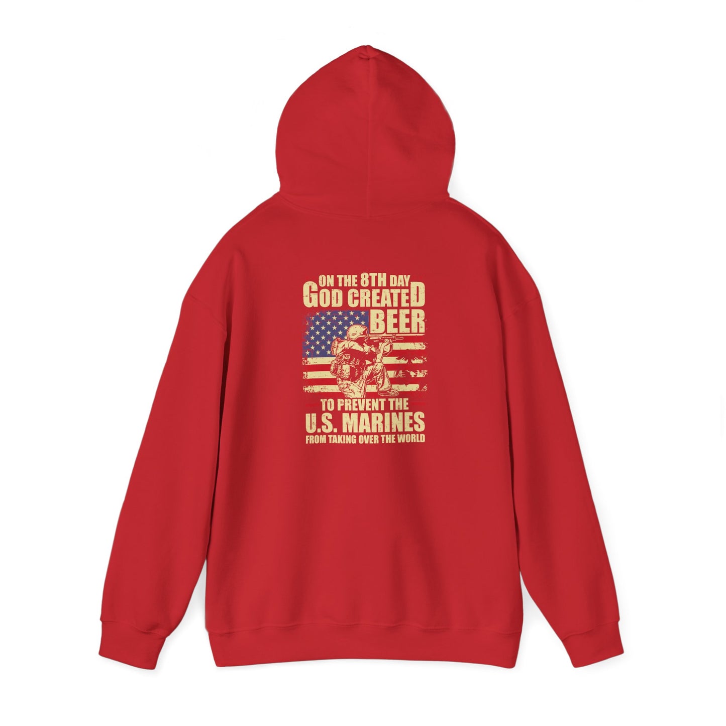 God Created Beer Hoodie, Marine Sweatshirt - Funny Drinking Gift, Unisex Pullover, Alcohol Lover, Birthday Present, Cool