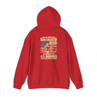 God Created Beer Hoodie, Marine Sweatshirt - Funny Drinking Gift, Unisex Pullover, Alcohol Lover, Birthday Present, Cool