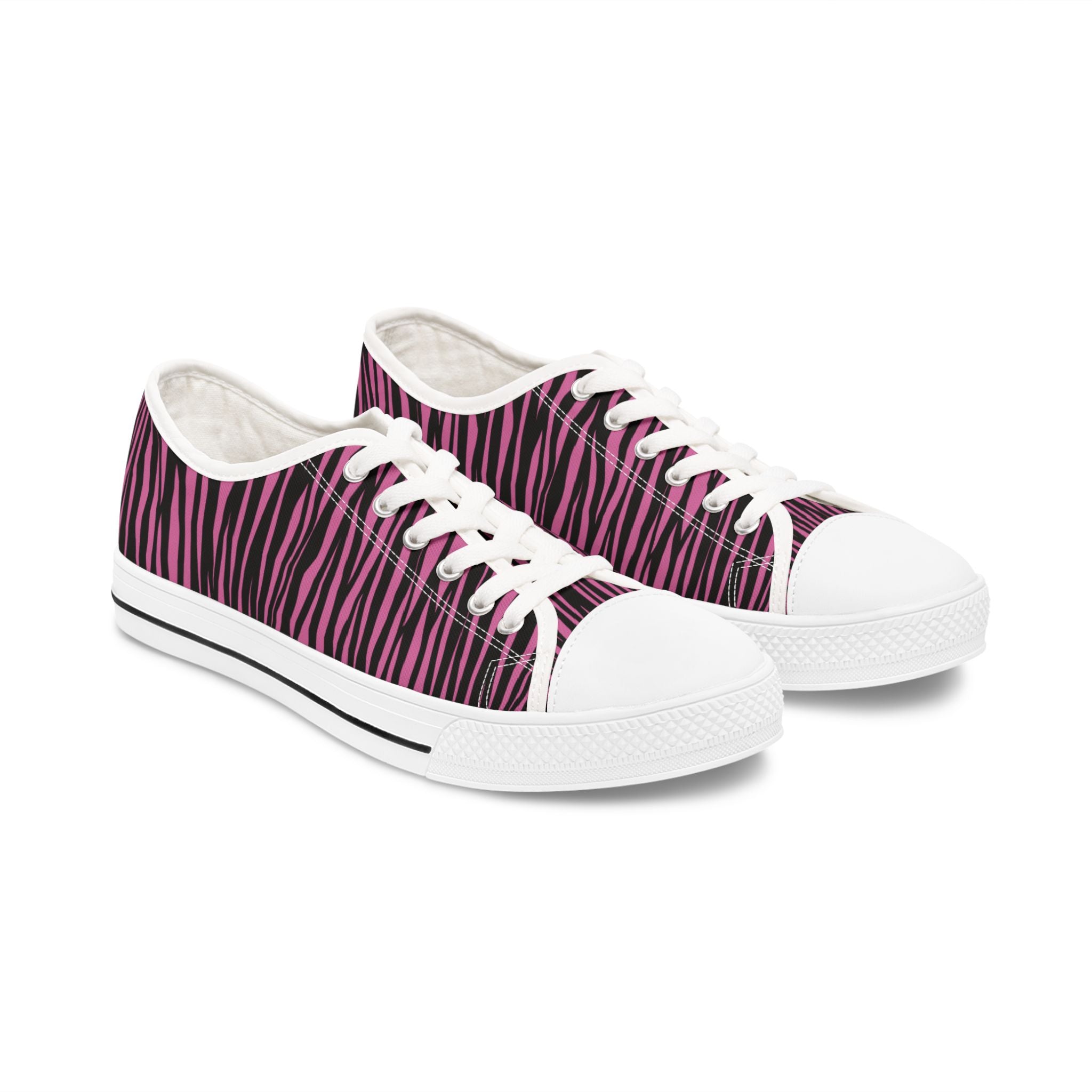 Trendy Women's Low Top Sneakers - Pink Zebra Striped Casual Footwear, Stylish Sneakers for Everyday Wear, Unique Fashion Statement, [...]