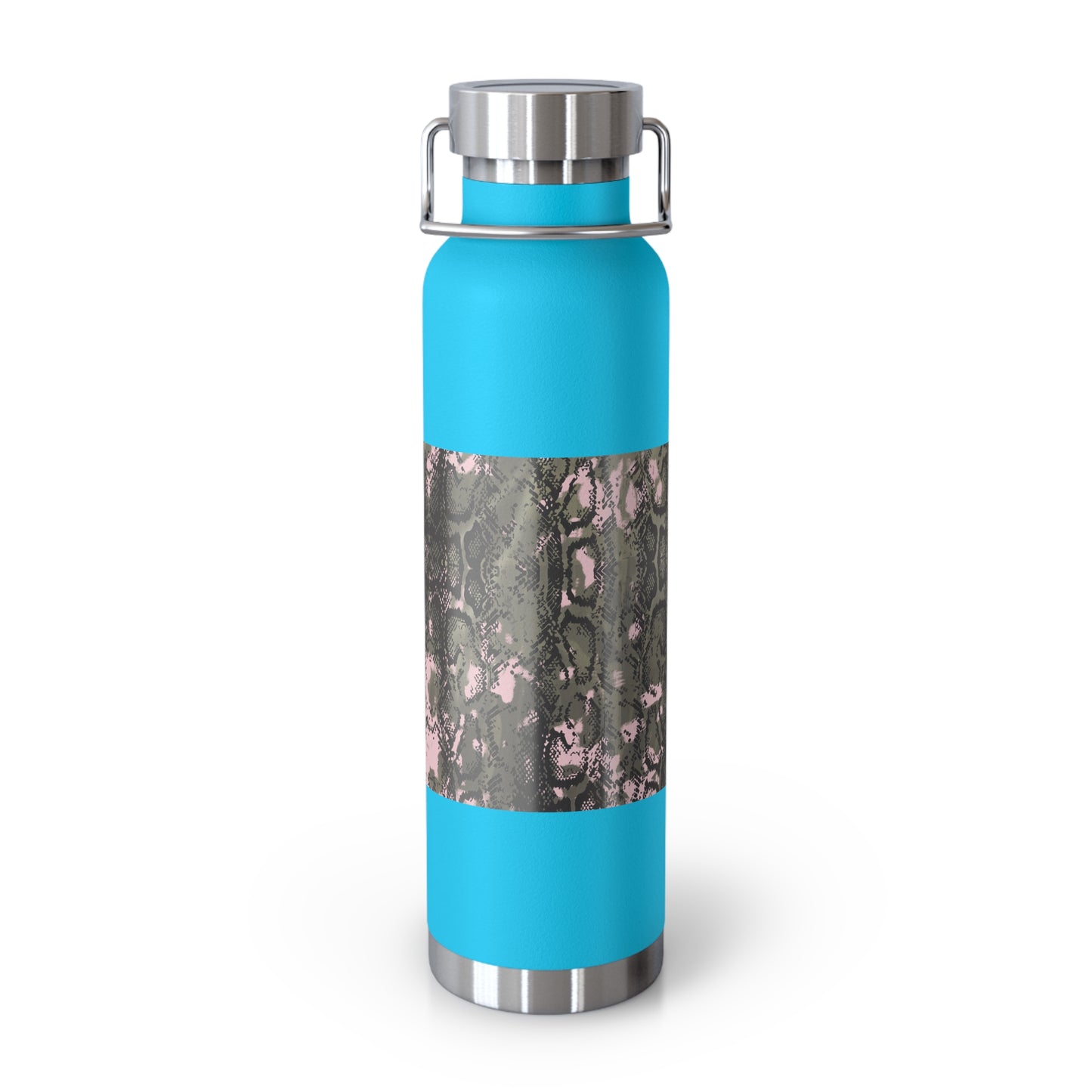 Stylish Copper Vacuum Insulated Bottle, 22oz - Trendy Snakeskin Design