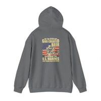 God Created Beer Hoodie, Marine Sweatshirt - Funny Drinking Gift, Unisex Pullover, Alcohol Lover, Birthday Present, Cool