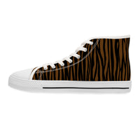Stylish Women’s High Sneakers - Trendy Tiger Print Design