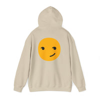 Smiley Face Unisex Heavy Blend Hooded Sweatshirt – Cozy & Playful Comfort for All Occasions