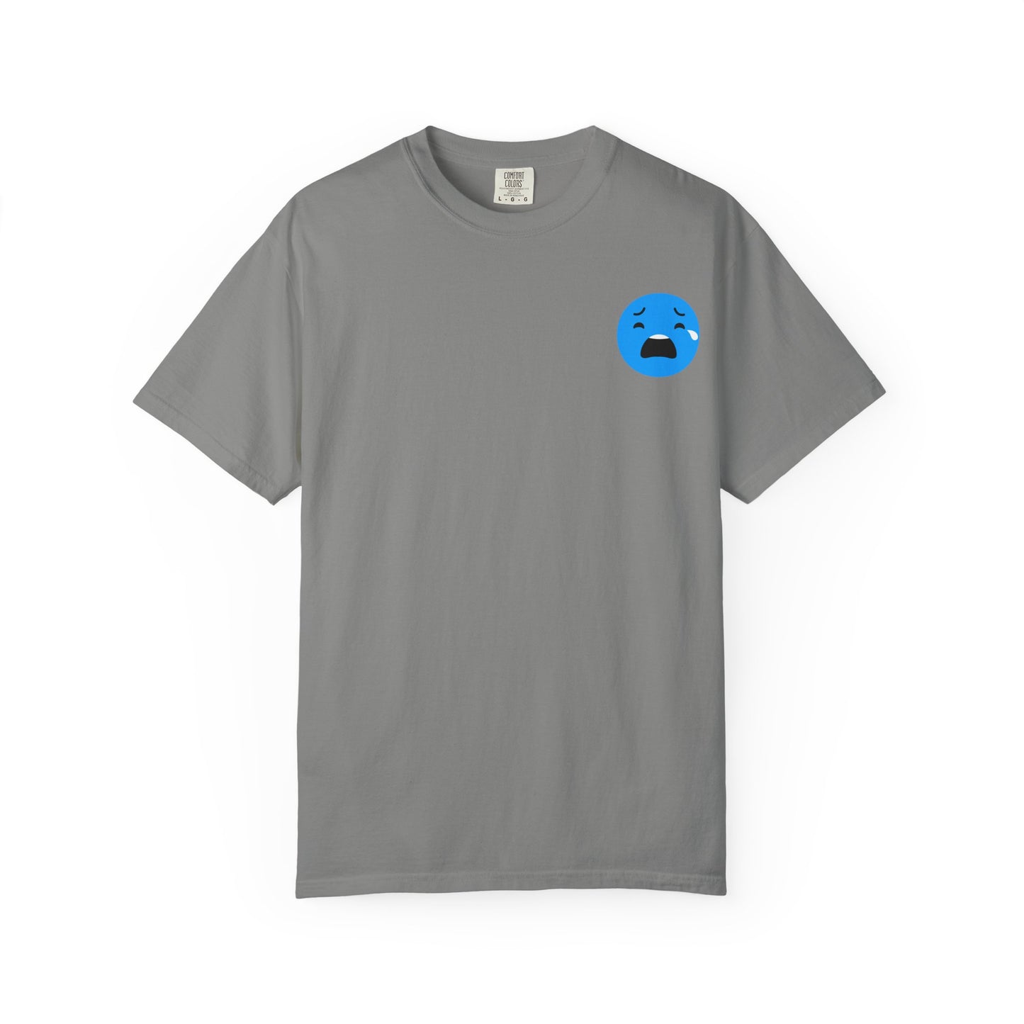Unisex Garment-Dyed T-Shirt with Sad Emoji Design