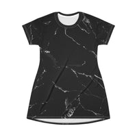Chic Marble T-Shirt Dress, Casual Everyday Wear, Stylish Summer Dress, Perfect for Parties, Fashionable Gift Idea