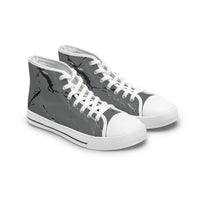 Stylish Women's High Top Sneakers with Marble Design