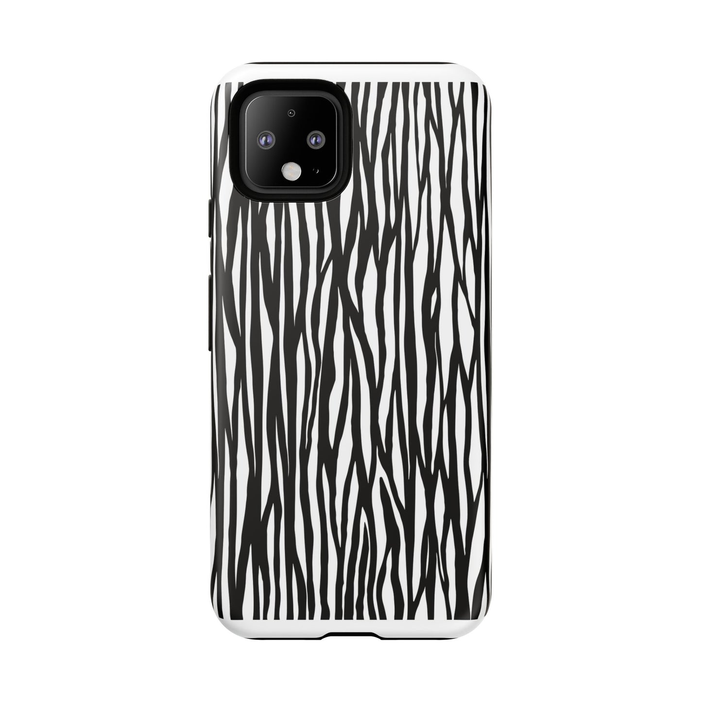 Tough Cases: Stylish Black and White Zebra Print Phone Case