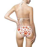 Playful Paw Print Bikini Swimsuit