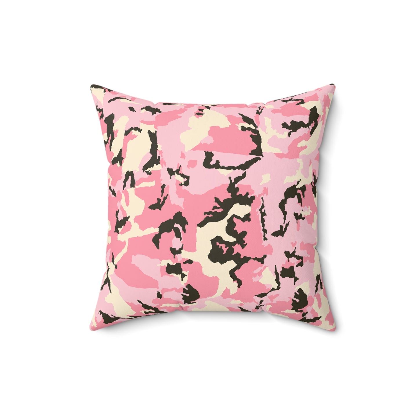 Trendy Pink Camo Square Pillow | Cozy Home Decor
