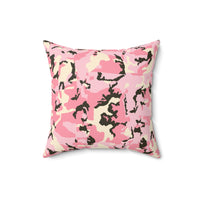 Trendy Pink Camo Square Pillow | Cozy Home Decor