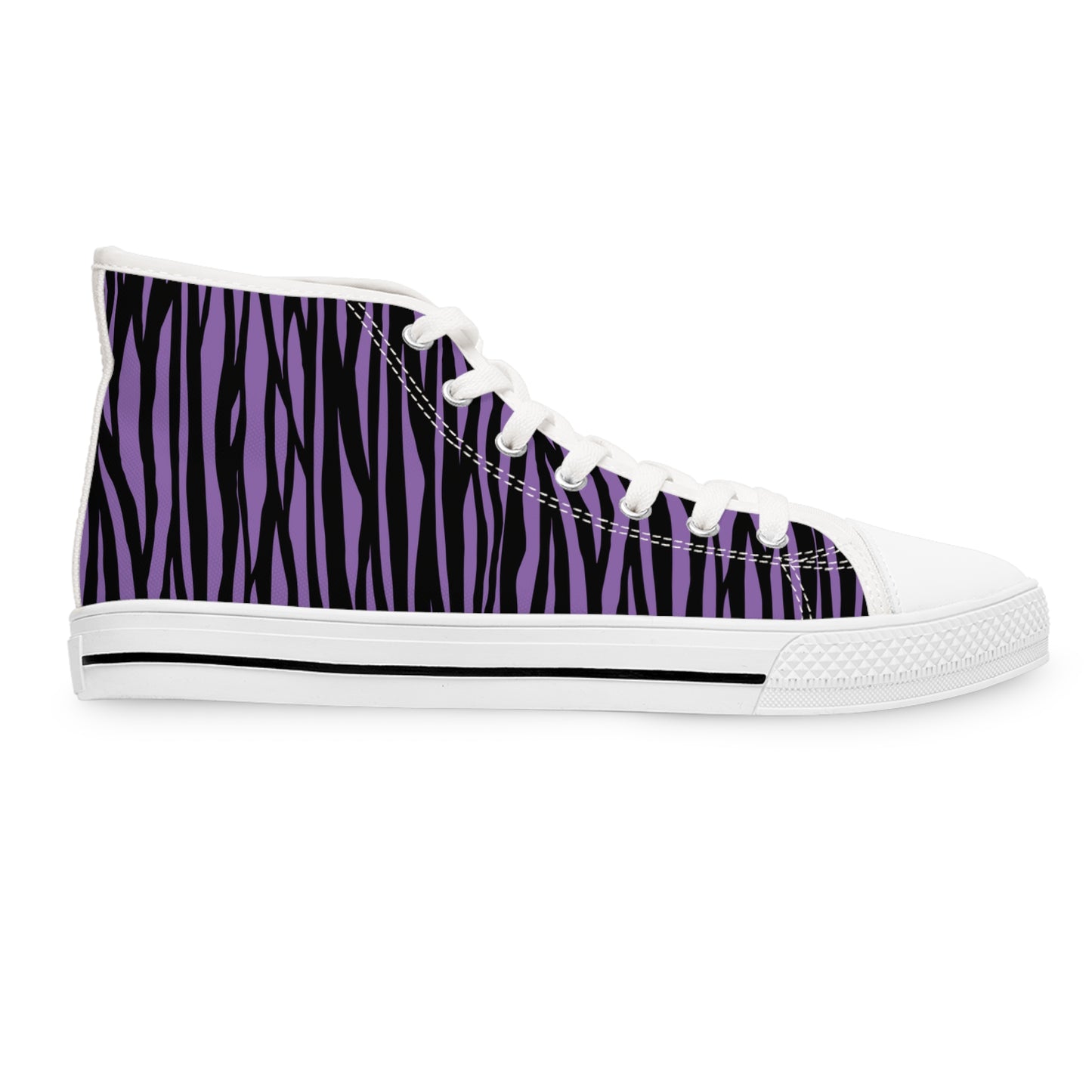 Vibrant Purple Tiger Print High Top Sneakers for Women, Trendy Casual Footwear, Unique Gift, Fashion Statement Sneakers, Summer Essentials