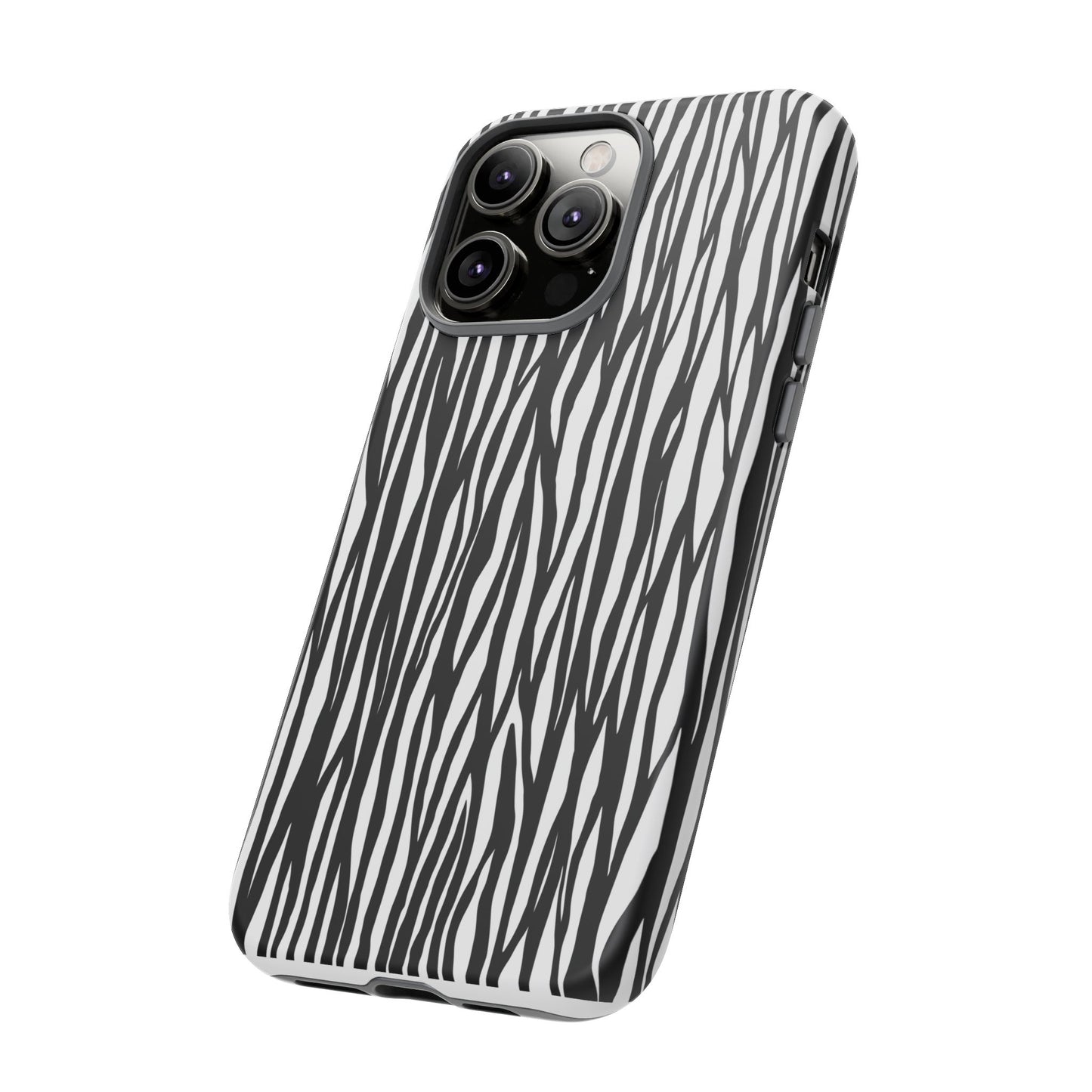 Tough Cases: Stylish Black and White Zebra Print Phone Case