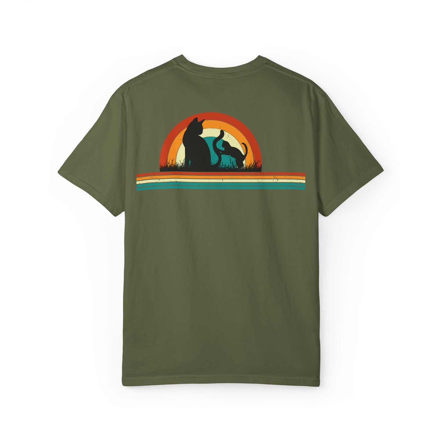 Unisex Cat & Dog Sunset Graphic T-Shirt - Casual Animal Lover Tee