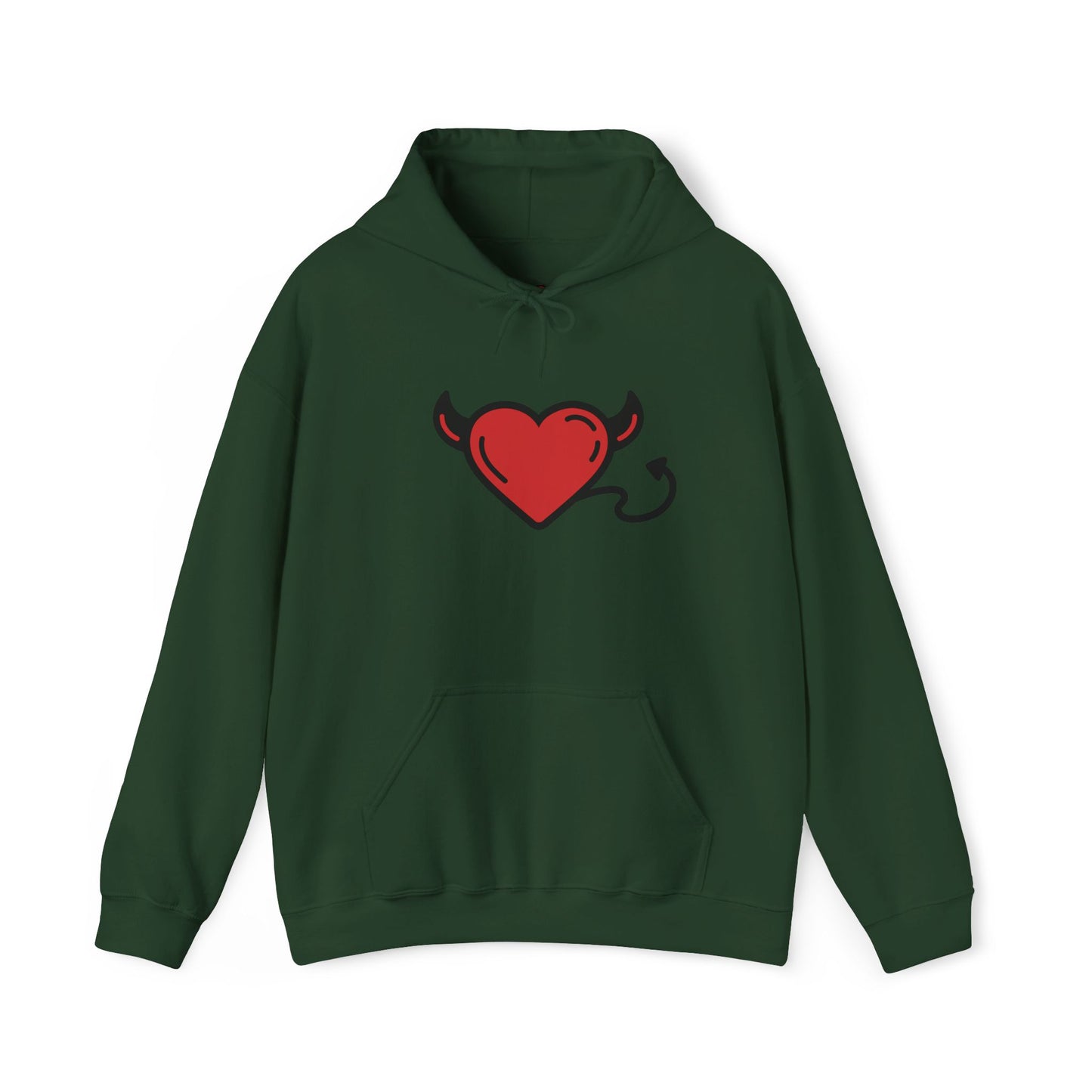 Devilish Heart Hoodie - Unisex Heavy Blend™ Sweatshirt for Fun-Loving Spirits