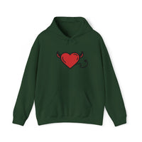 Devilish Heart Hoodie - Unisex Heavy Blend™ Sweatshirt for Fun-Loving Spirits