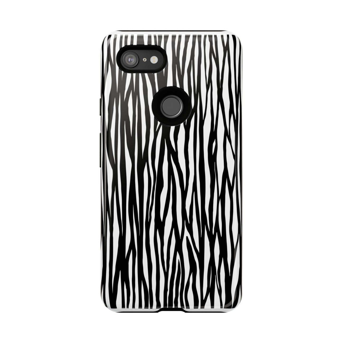 Tough Cases: Stylish Black and White Zebra Print Phone Case