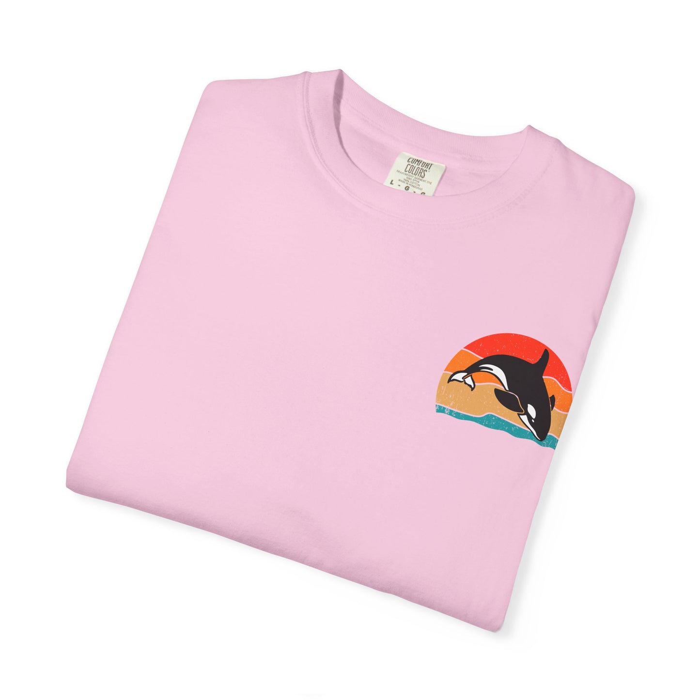 Whale Sunset Graphic T-Shirt - Unisex Garment-Dyed Tee for Ocean Lovers