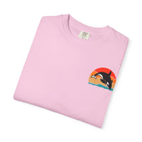 Whale Sunset Graphic T-Shirt - Unisex Garment-Dyed Tee for Ocean Lovers