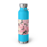 Stylish Pink Camouflage Insulated Water Bottle - 22oz