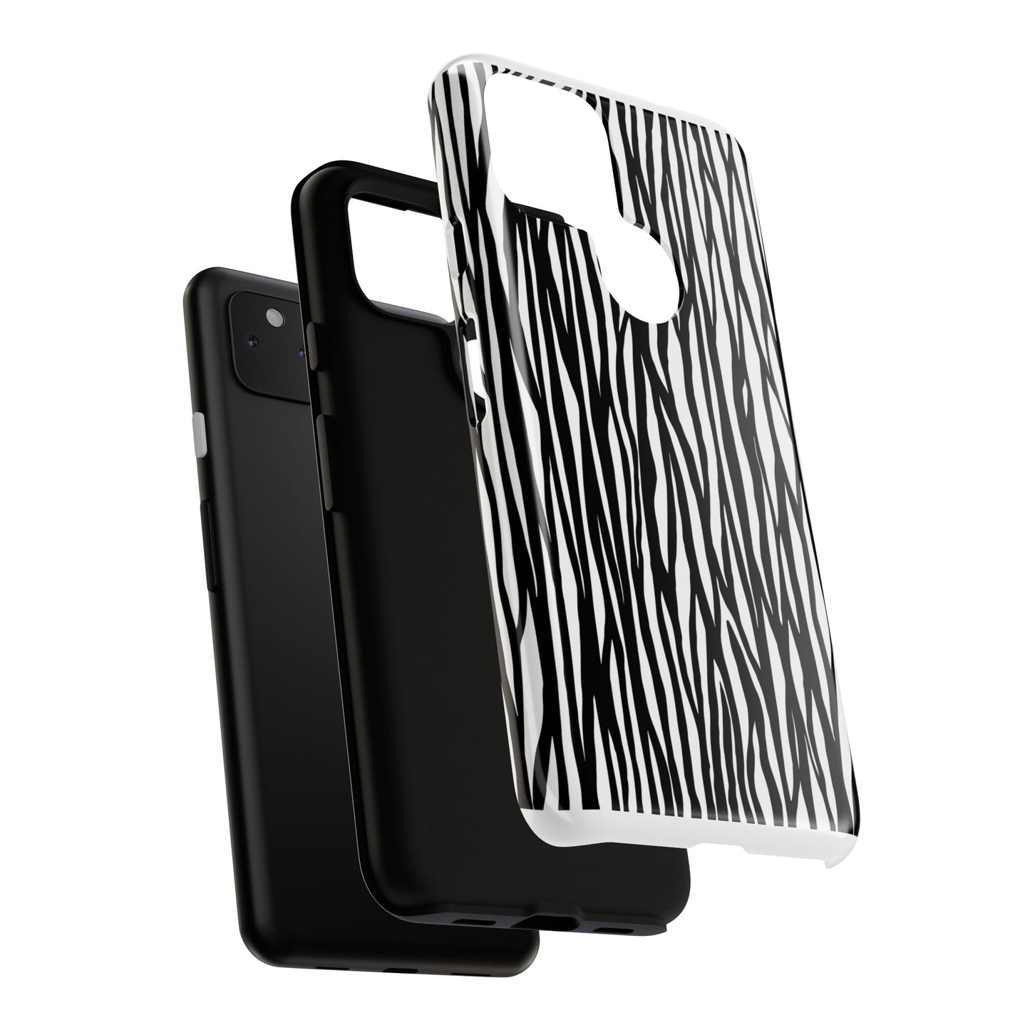 Tough Cases: Stylish Black and White Zebra Print Phone Case