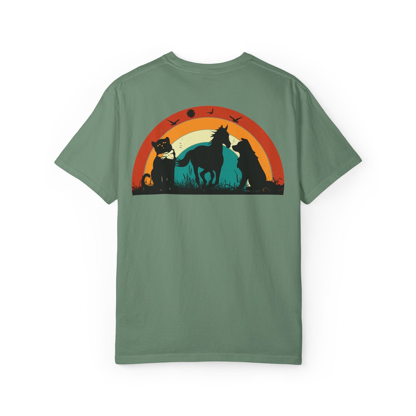Rainbow Animal Scene Unisex T-Shirt - Nature Lover's Gift