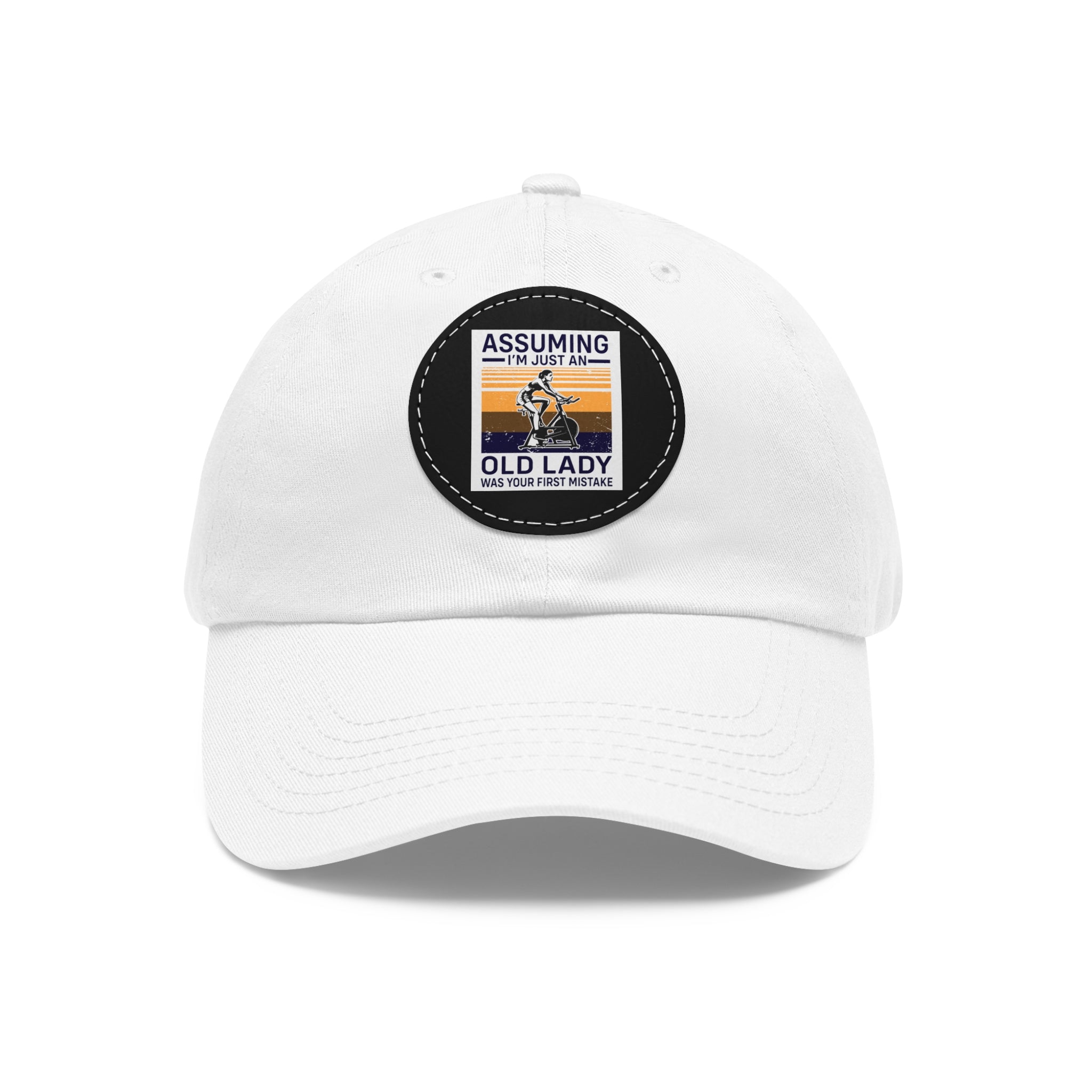 Vintage Dad Hat with Leather Patch | Fun Gift for Old Ladies, Summer Hat, Casual Style, Birthday Present, Unique Accessories