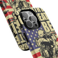 Military-Themed Phone Case - 'God Created Beer' Design