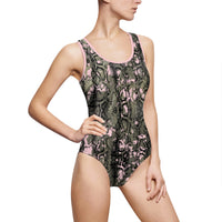 Stylish Women's Snake Print One-Piece Swimsuit
