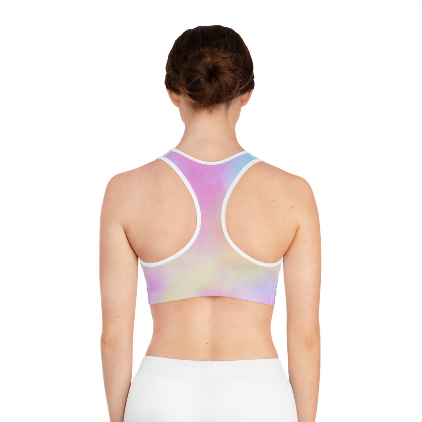 Pastel Tie-Dye Sports Bra for Yoga & Fitness