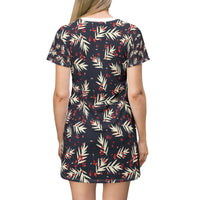 Tropical Leaf T-Shirt Dress - Casual Summer Style for Every Occasion